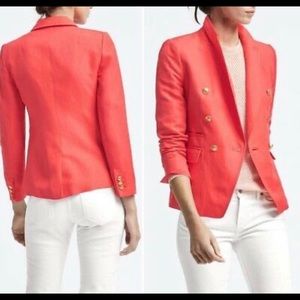 Banana Republic Coral Linen Blazer Size 4